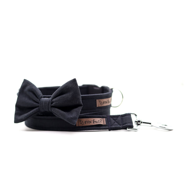 "Black Uni" bow tie for dog collars