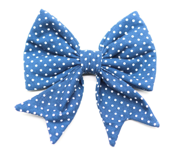 Polkadot Collection - DENIM BLUE Sailor Bow