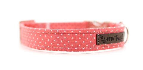 "Coral Polkadot" collar for dogs