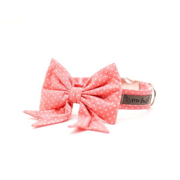 "Coral Polkadot" collar for dogs