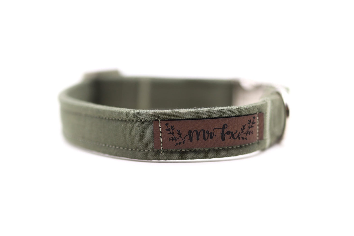 "Olive Uni" Halsband für Hunde - Mr. Fox Hundezubehör