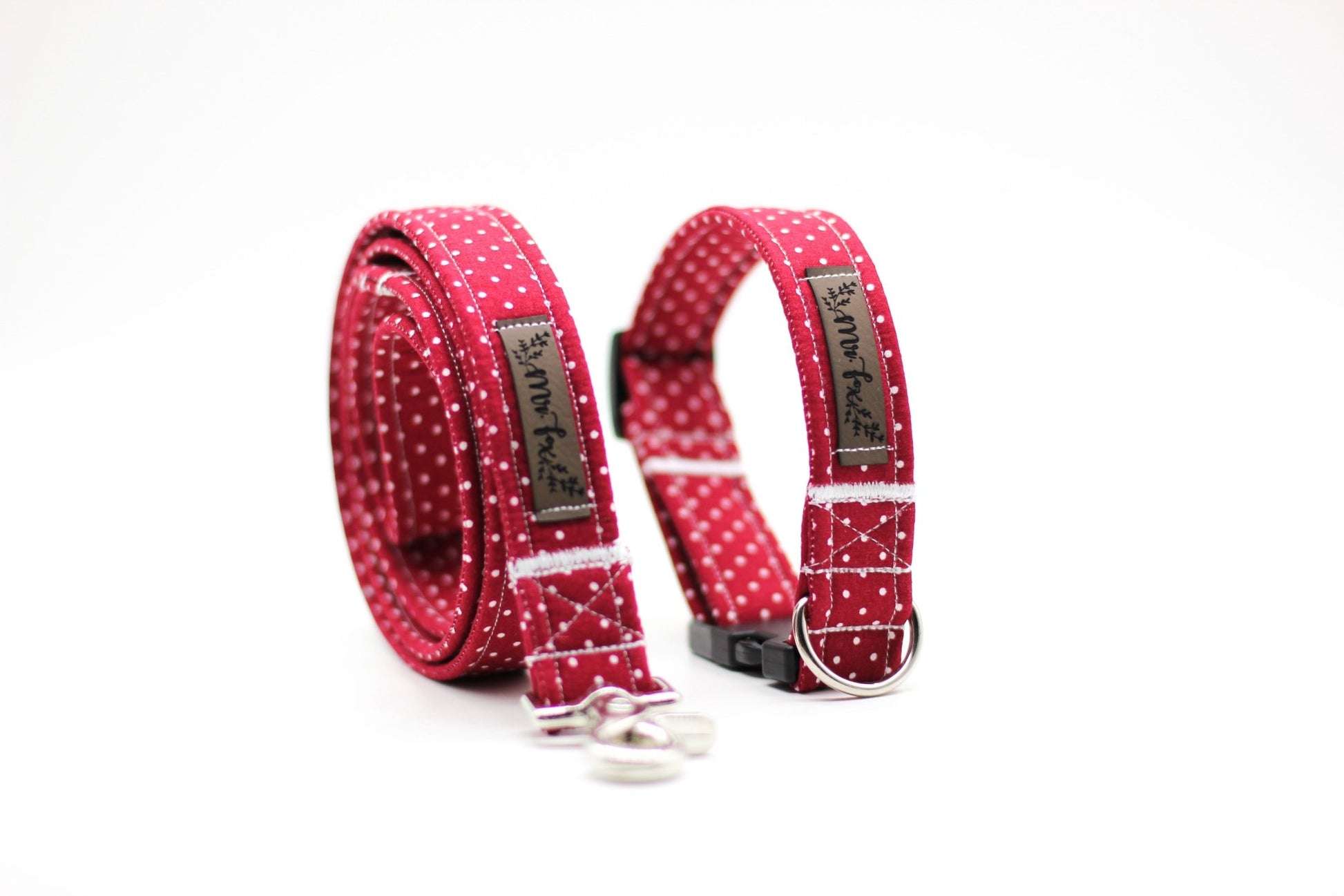 "Burgundy Polkadot" Hundeleine - Mr. Fox Hundezubehör