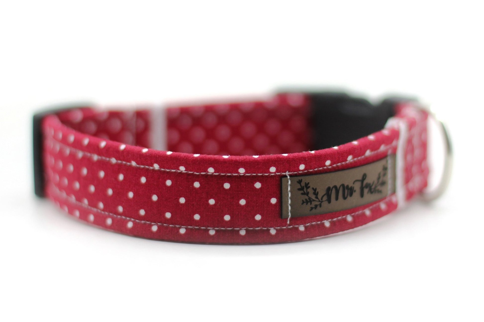 "Burgundy Polkadot" Halsband für Hunde - Mr. Fox Hundezubehör