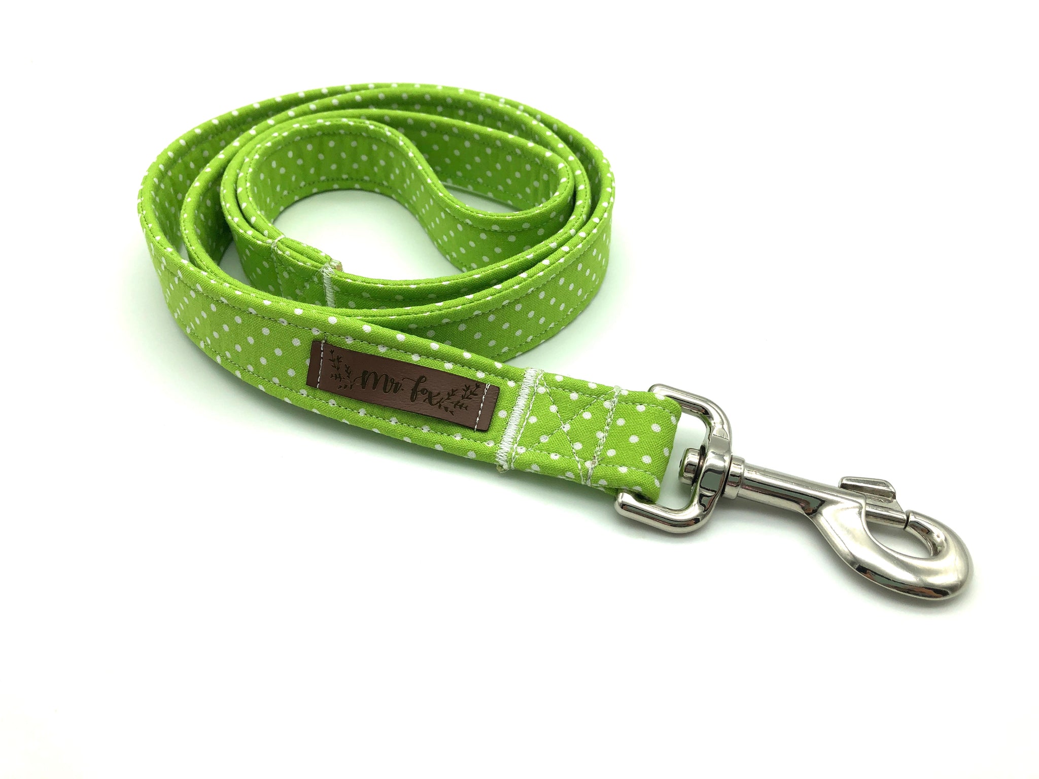"Apple Green Polkadot" dog leash