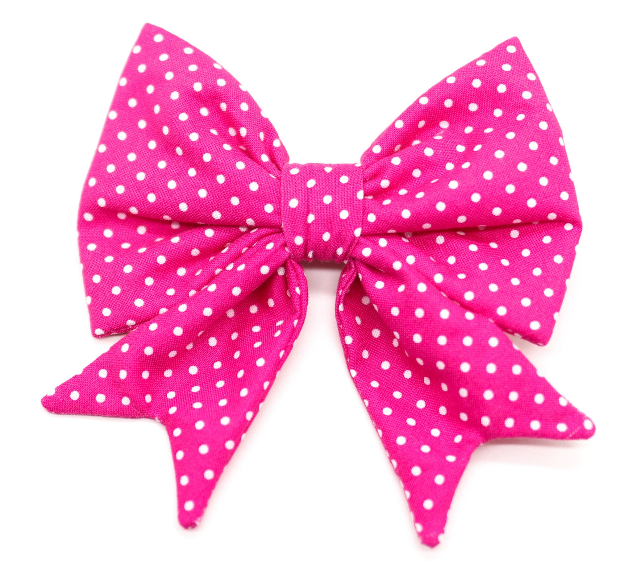 "Pink Polkadot" sailor bow for dog collars