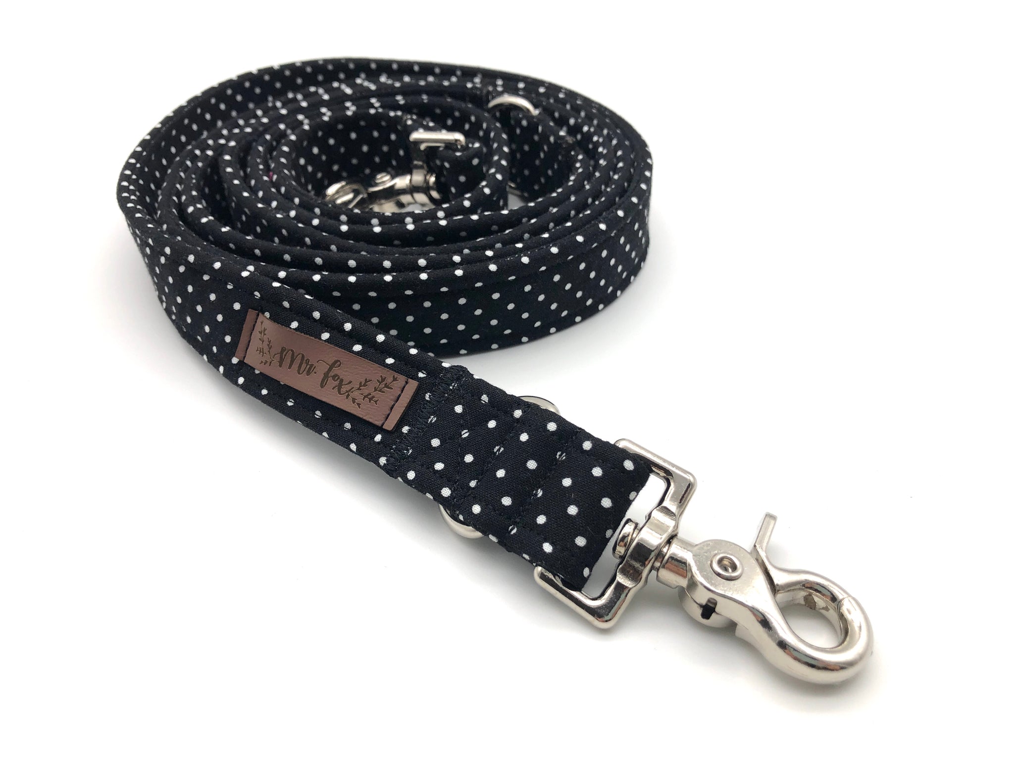 "Black Polkadot" dog leash
