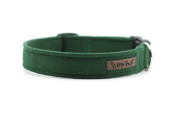 "Bottle Green Uni" Halsband für Hunde