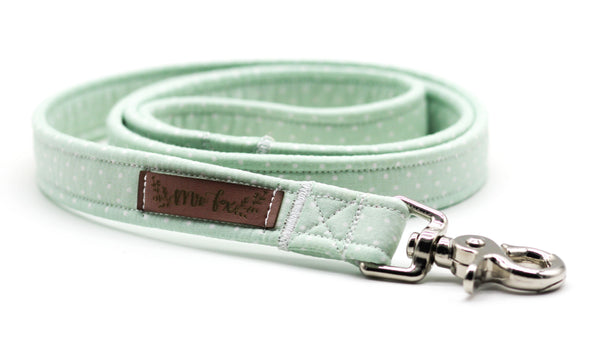 "Mint Polkadot" dog leash